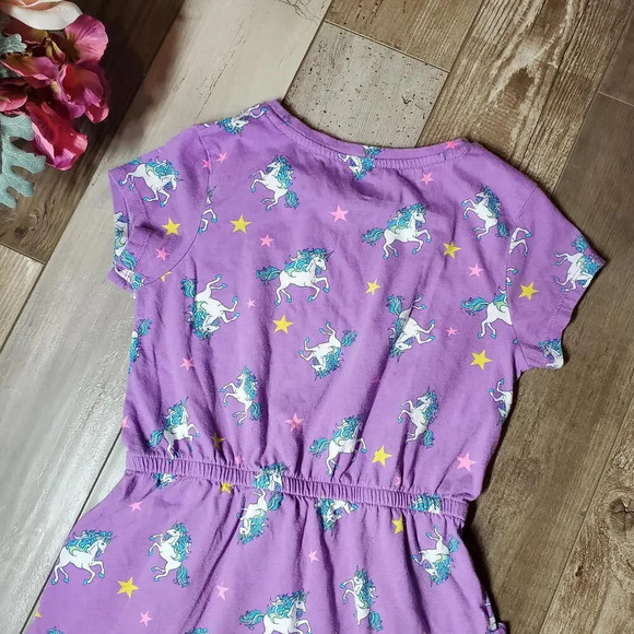 Extremely Me Casual Purple Unicorn Tie Waist Dress Size Large 10-12 - Picture 9 of 10